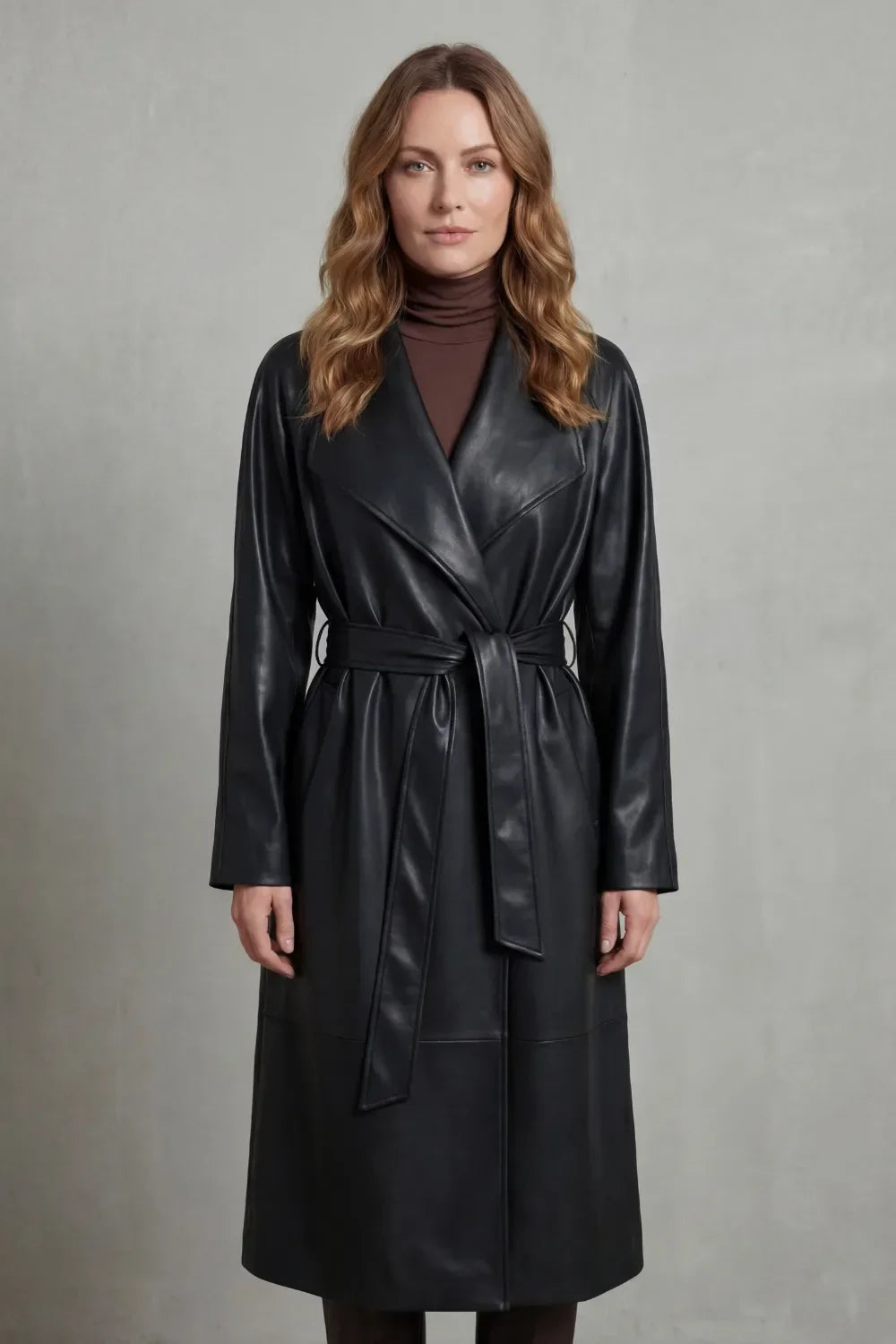 Eloise | Women's Belted Trench Coat | Faux Leather · PNY
