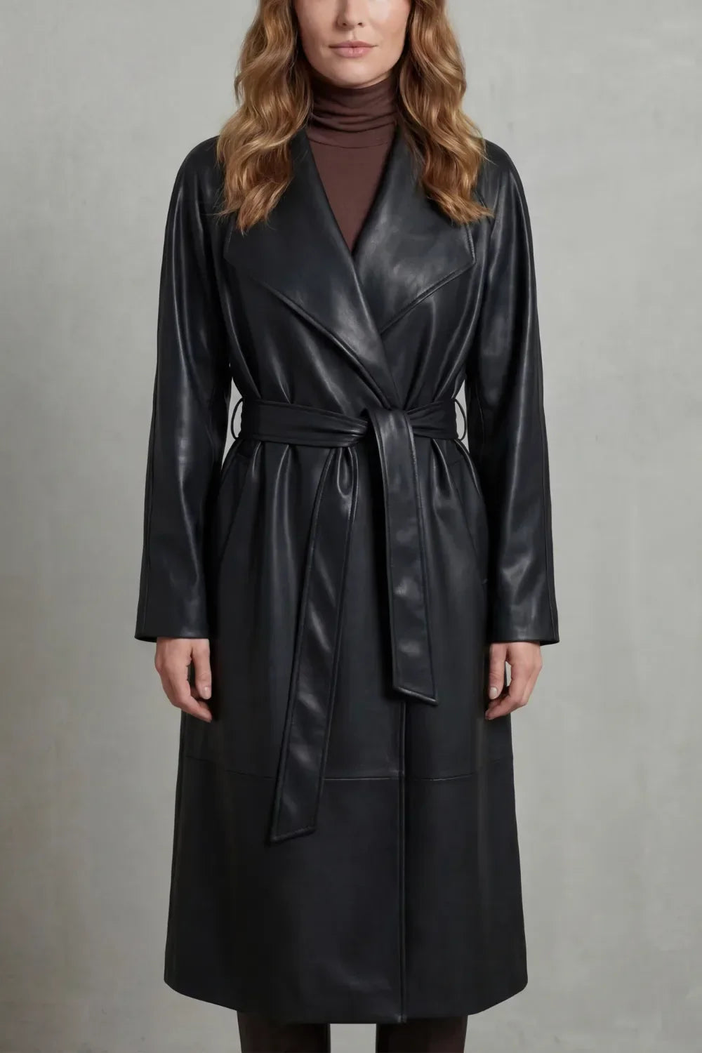 Eloise | Women's Belted Trench Coat | Faux Leather · PNY