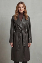 Eloise | Women's Belted Trench Coat | Faux Leather · PNY