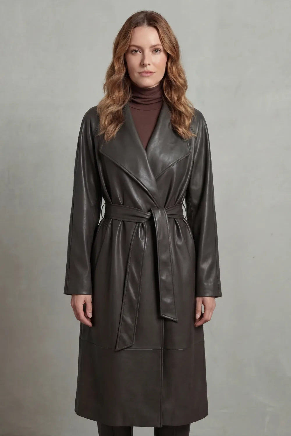Eloise | Women's Belted Trench Coat | Faux Leather · PNY