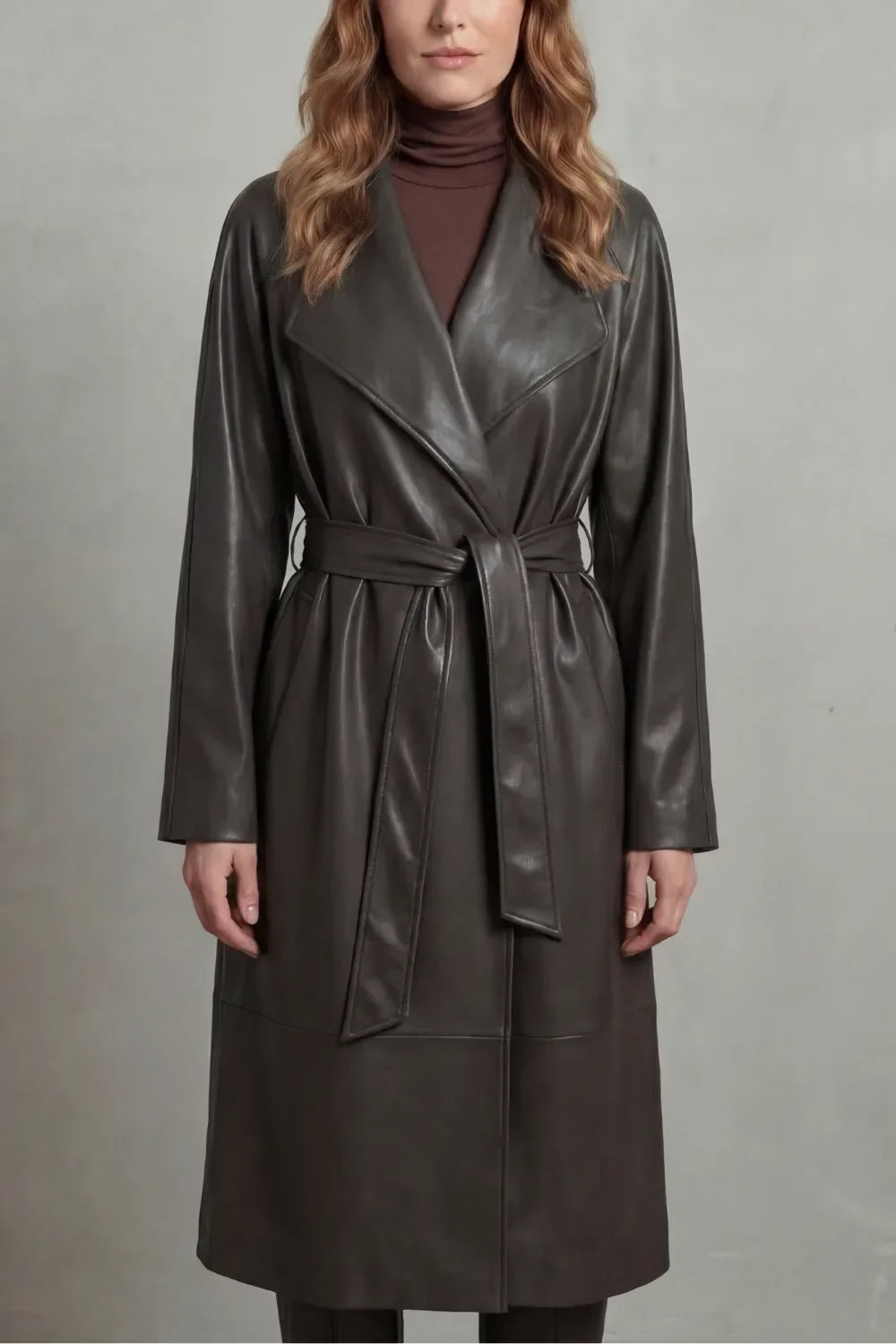 Eloise | Women's Belted Trench Coat | Faux Leather · PNY