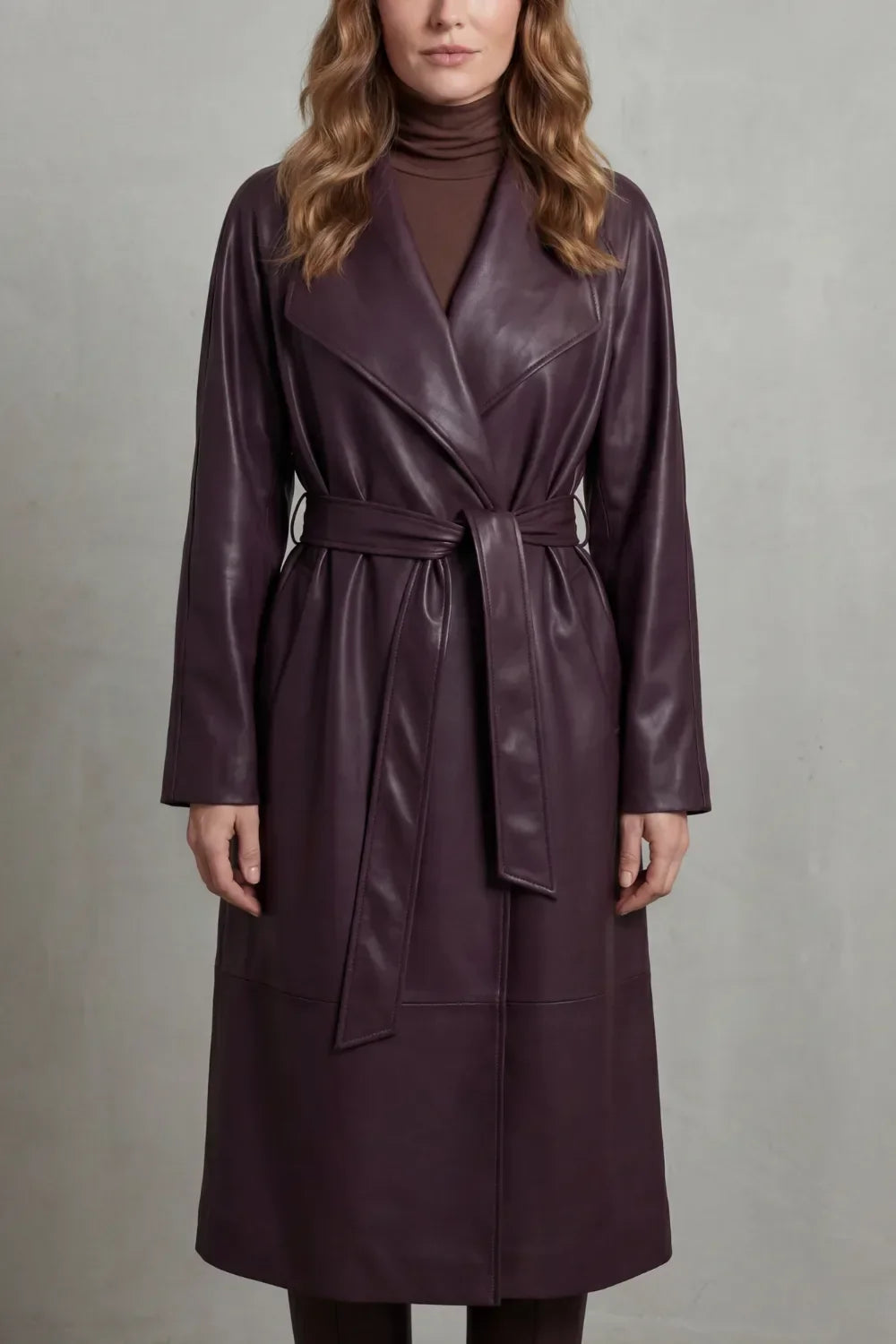 Eloise | Women's Belted Trench Coat | Faux Leather · PNY