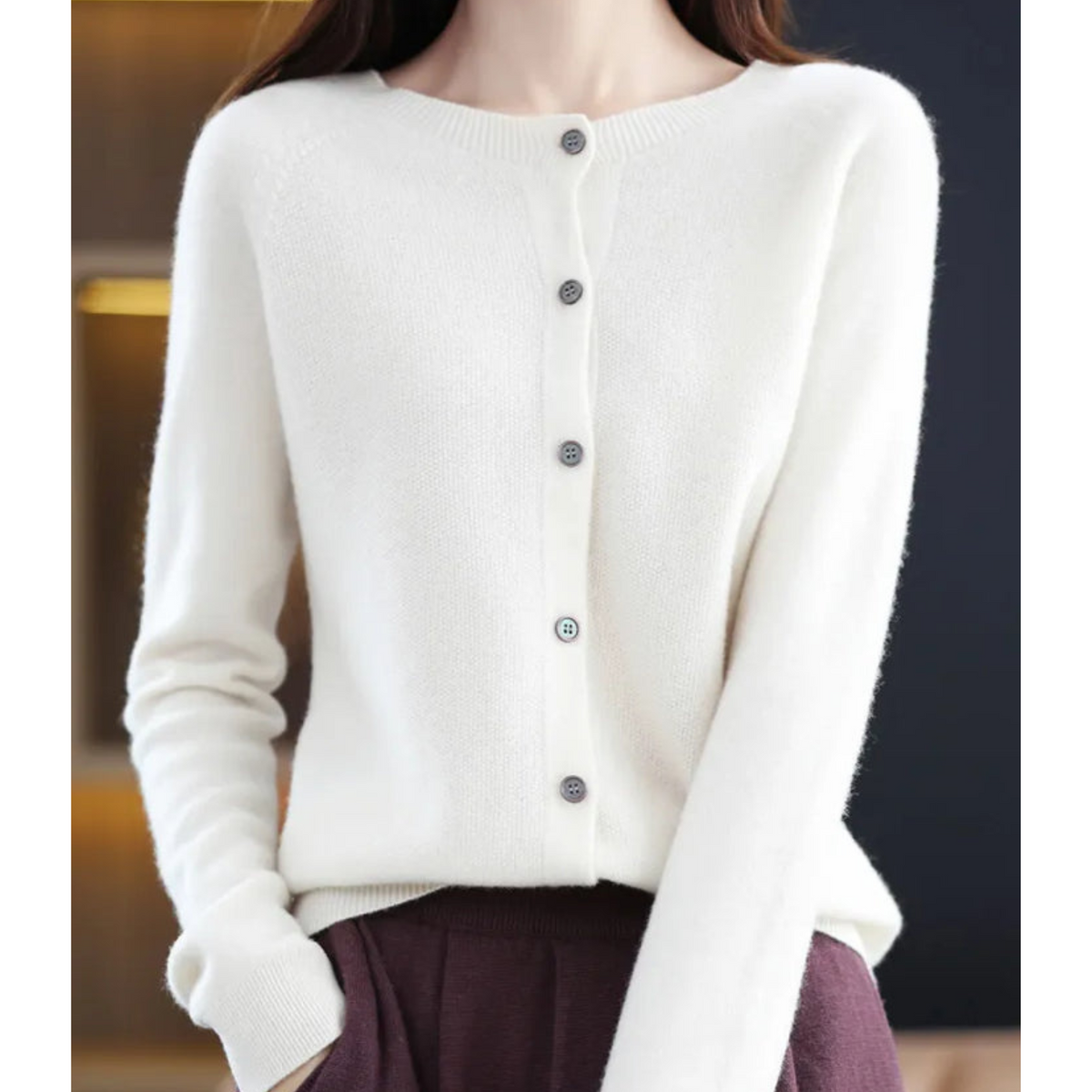 Emma | Women's Crewneck Cardigan | Button-Front · PNY