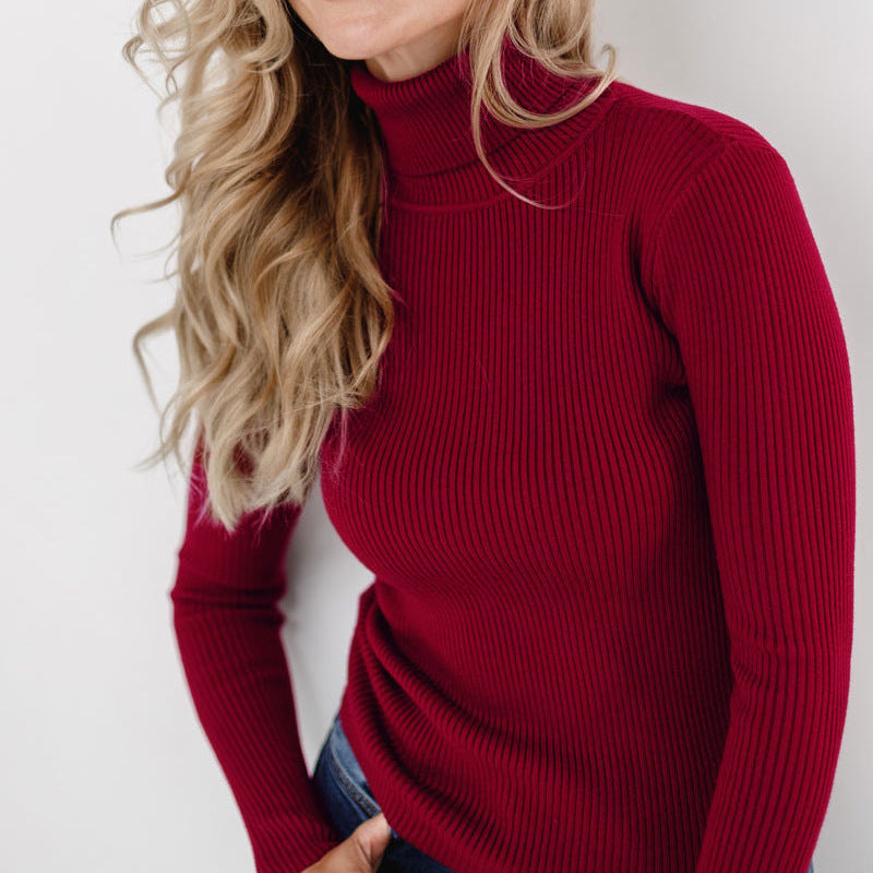 Emma | Women's Turtleneck Top | Ribbed Knit · PNY