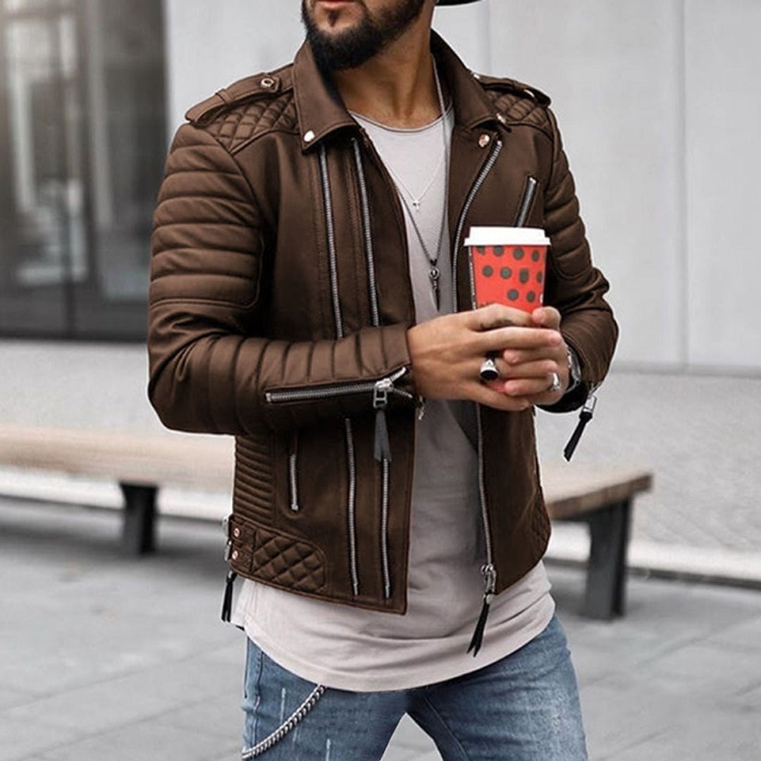 Ethan | Men's Biker Jacket | Quilted Panels · PNY