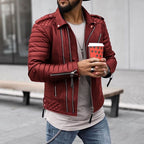 Ethan | Men's Biker Jacket | Quilted Panels · PNY