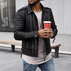 Ethan | Men's Biker Jacket | Quilted Panels · PNY