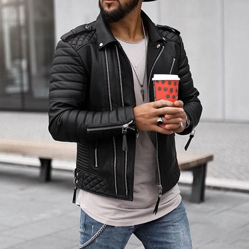 Ethan | Men's Biker Jacket | Quilted Panels · PNY
