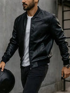 Ethan | Men's Bomber Jacket | Full-Zip Leather · PNY