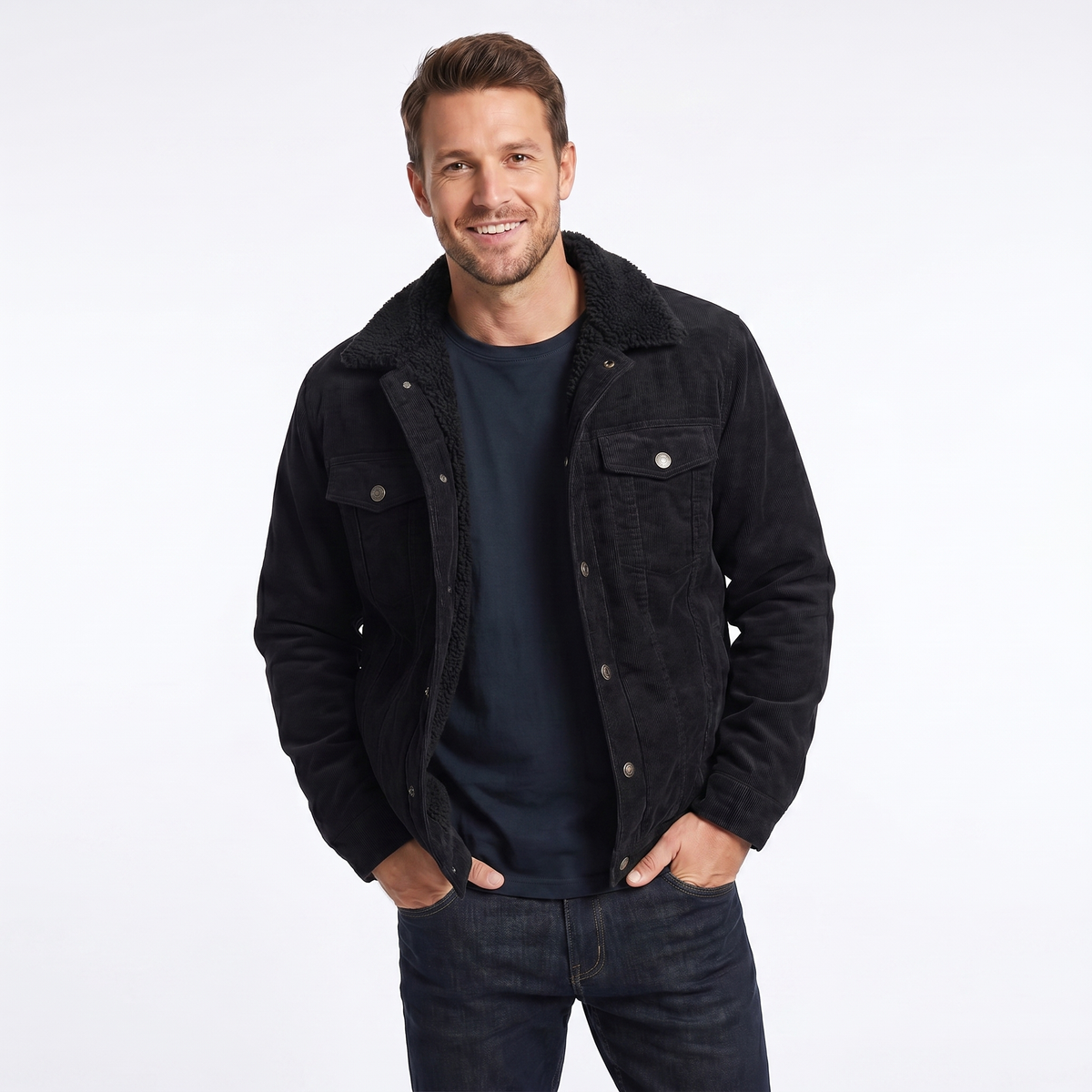 Ethan | Men's Corduroy Jacket | Sherpa-Lined · PNY