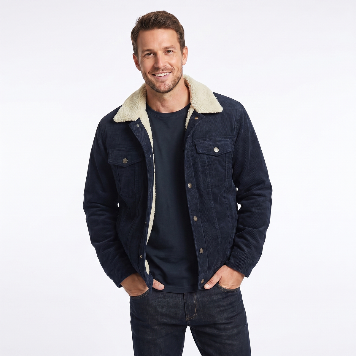 Ethan | Men's Corduroy Jacket | Sherpa-Lined · PNY