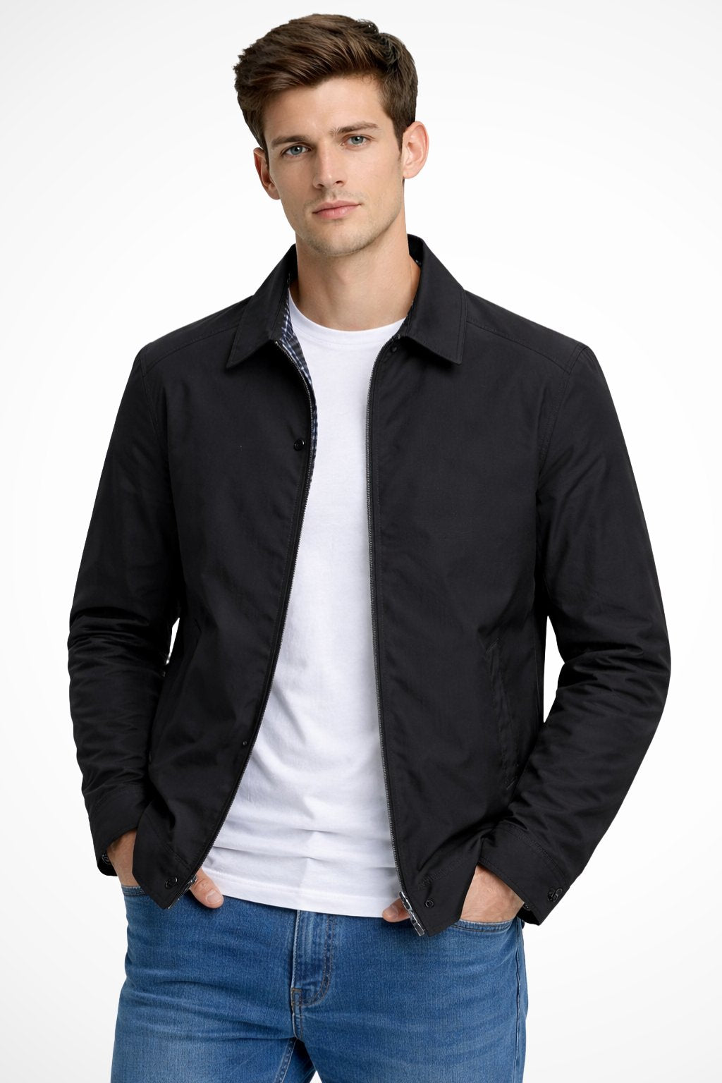 Ethan | Men's Full-Zip Jacket | Collared Harrington · PNY