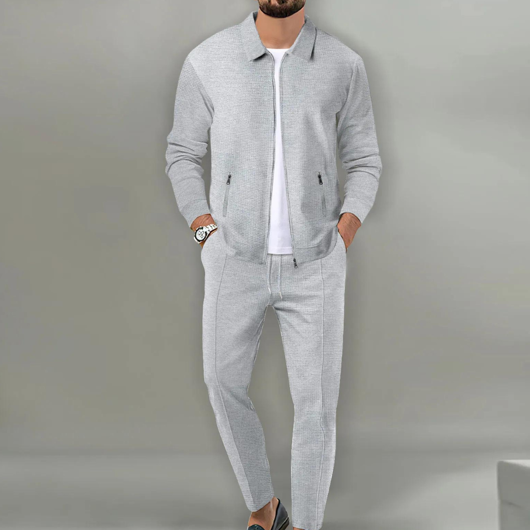 Ethan | Men's Full-Zip Tracksuit Set | Waffle-Knit · PNY