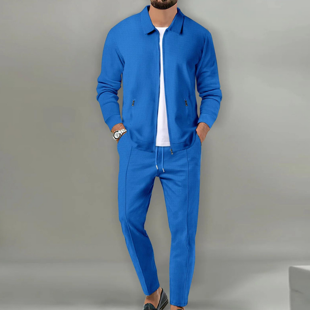 Ethan | Men's Full-Zip Tracksuit Set | Waffle-Knit · PNY