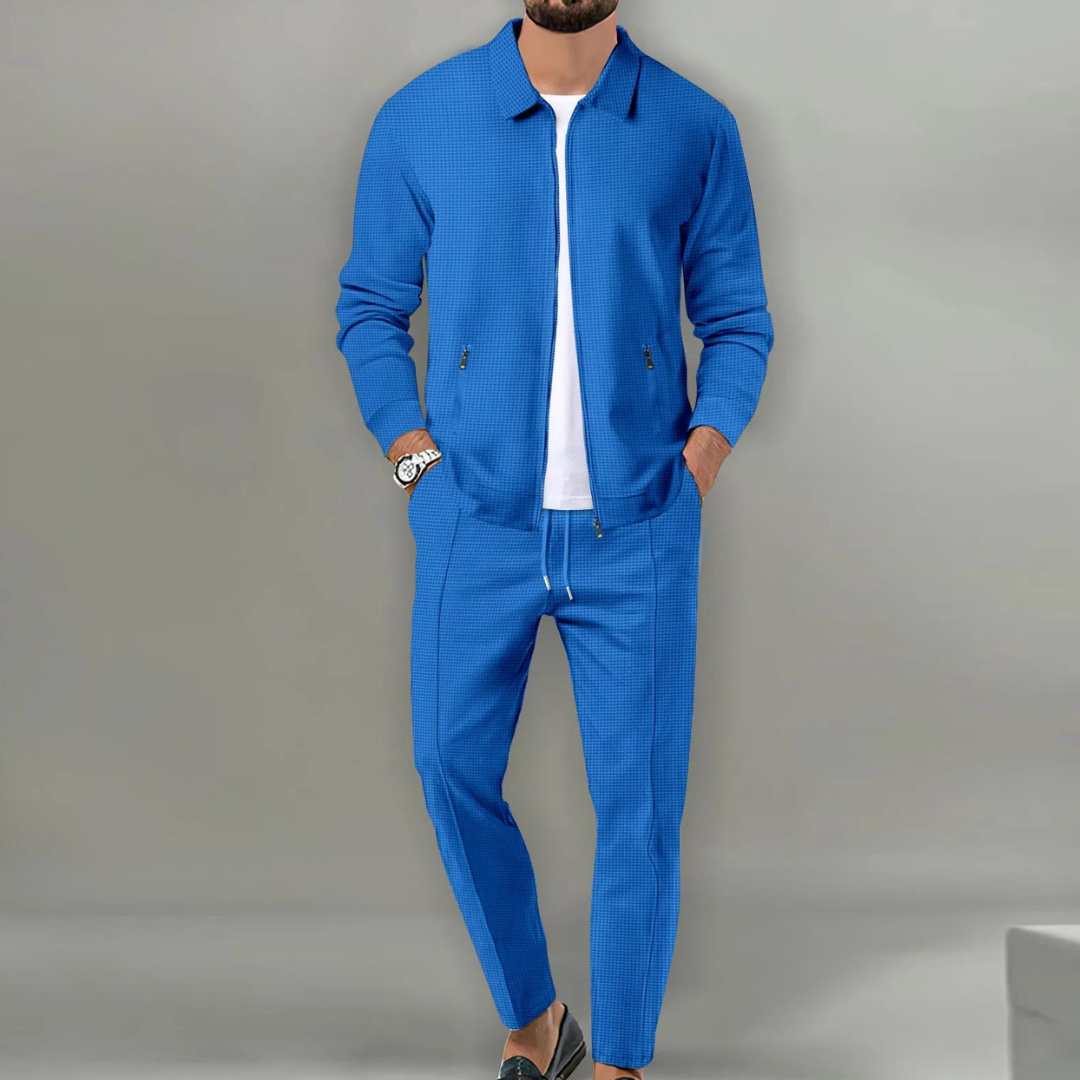 Ethan | Men's Full-Zip Tracksuit Set | Waffle-Knit · PNY