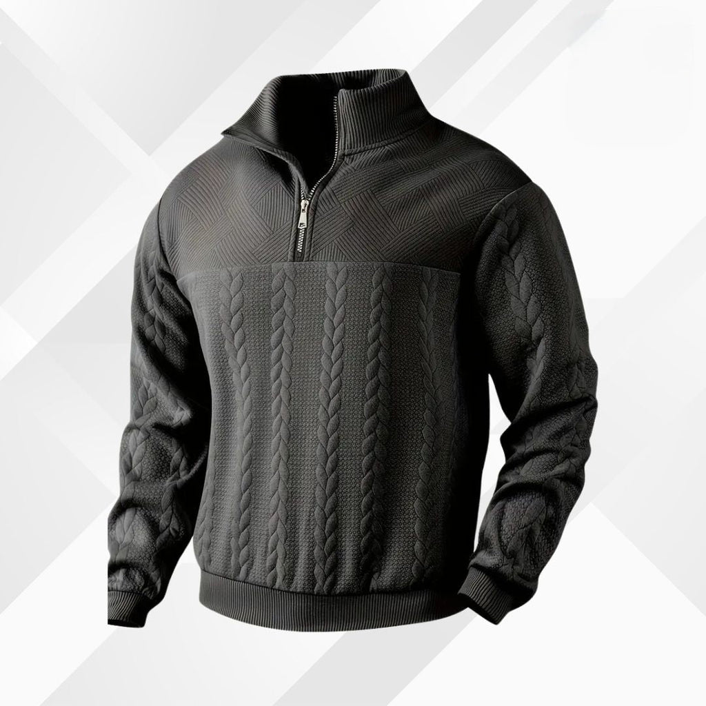 Ethan | Men's Half-Zip Sweater | Cable Knit · PNY