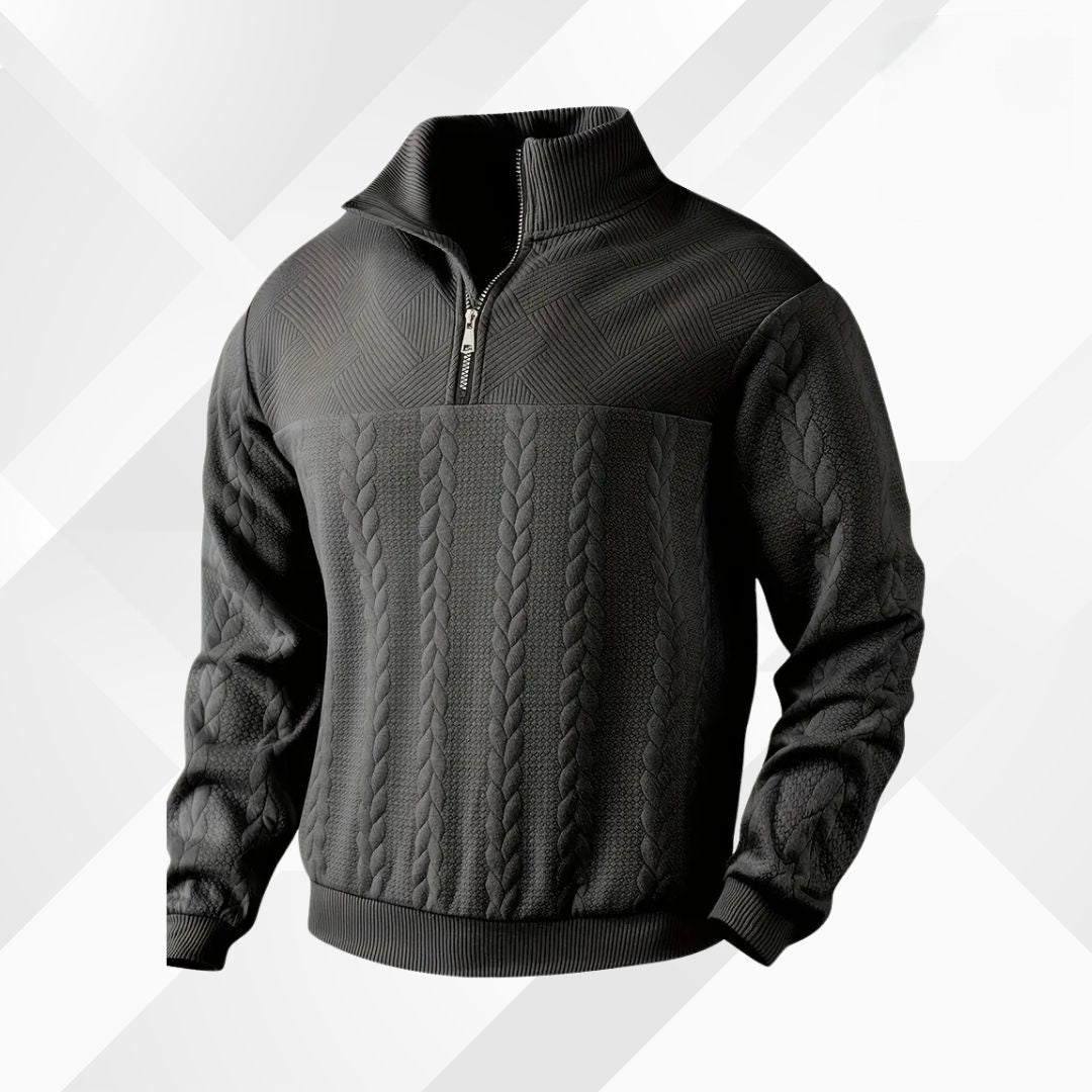 Ethan | Men's Half-Zip Sweater | Cable Knit · PNY