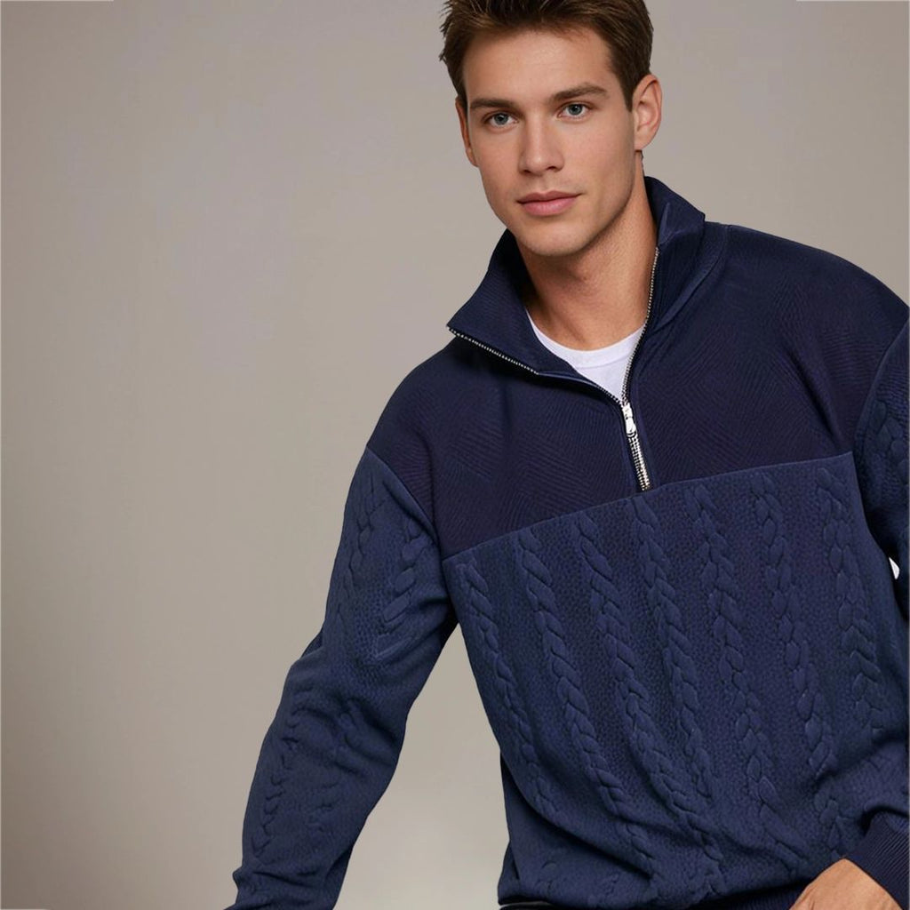 Ethan | Men's Half-Zip Sweater | Cable Knit · PNY