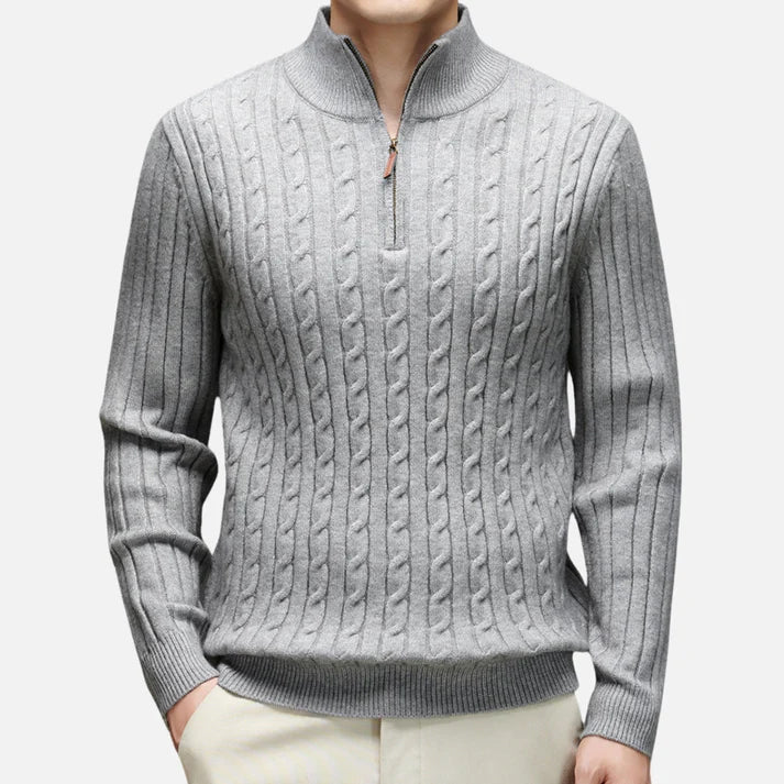Ethan | Men's Half-Zip Sweater | Cable-Knit · PNY