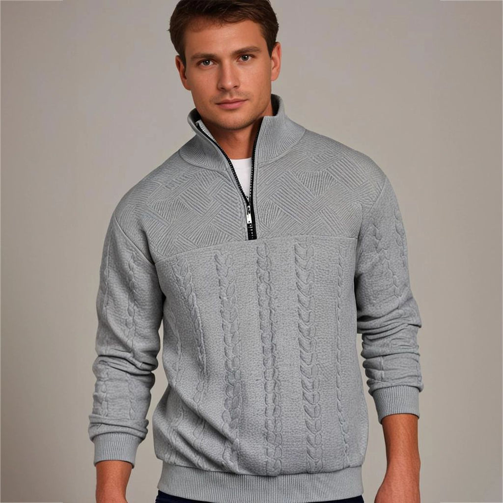 Ethan | Men's Half-Zip Sweater | Cable Knit · PNY
