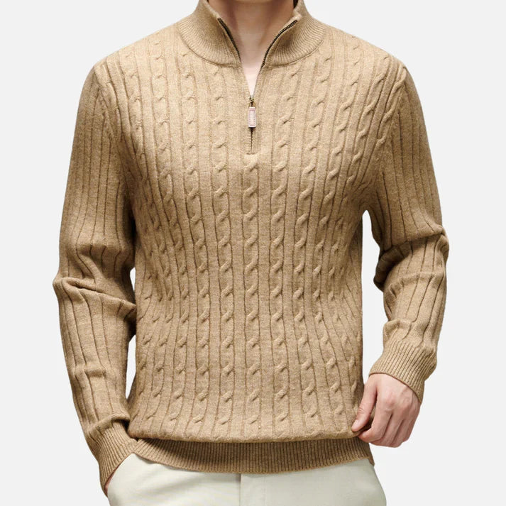 Ethan | Men's Half-Zip Sweater | Cable-Knit · PNY