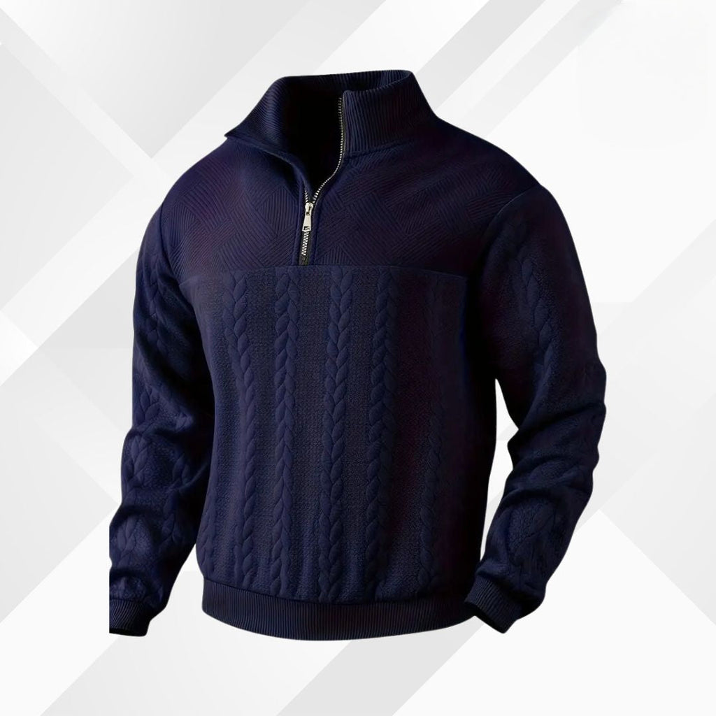 Ethan | Men's Half-Zip Sweater | Cable Knit · PNY