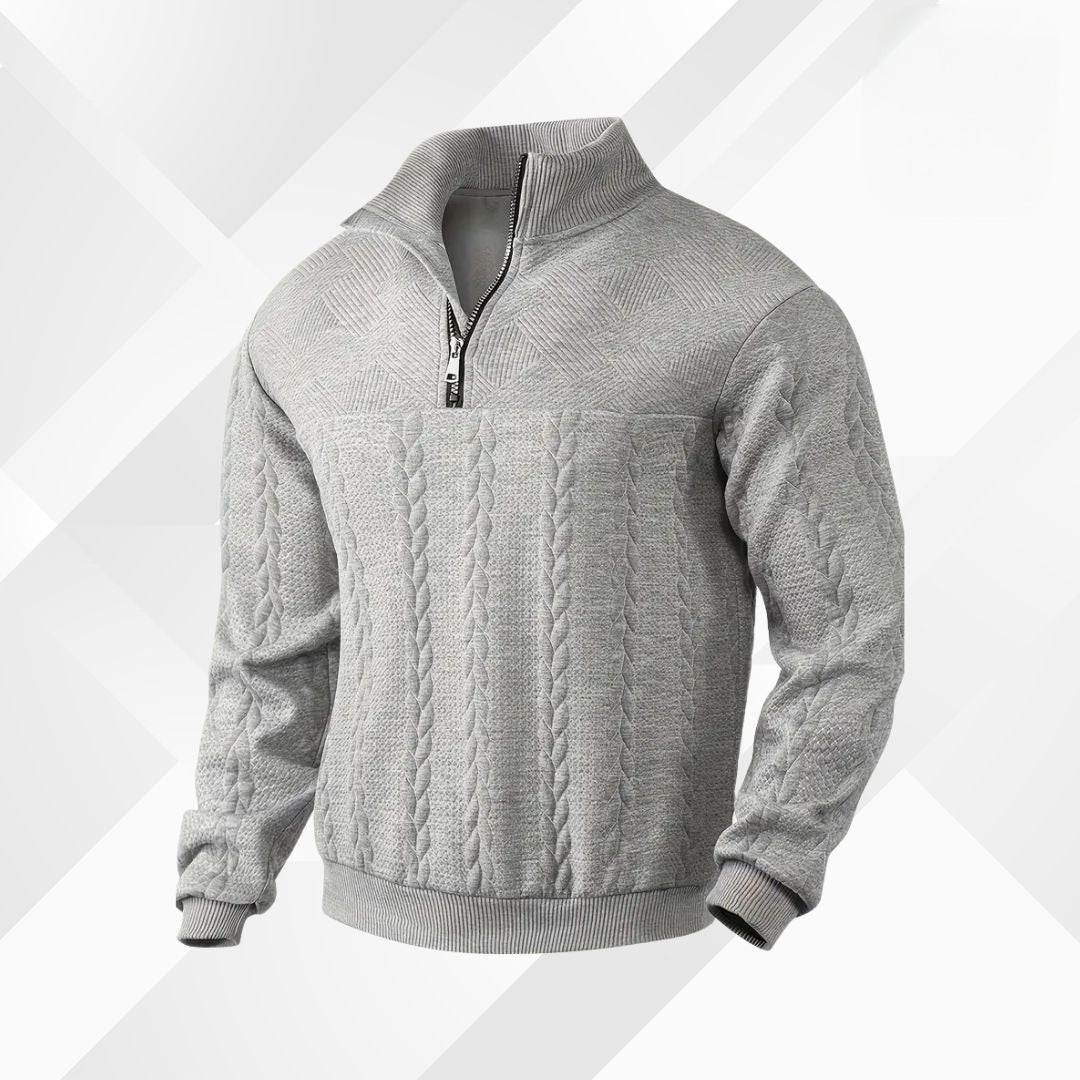 Ethan | Men's Half-Zip Sweater | Cable Knit · PNY