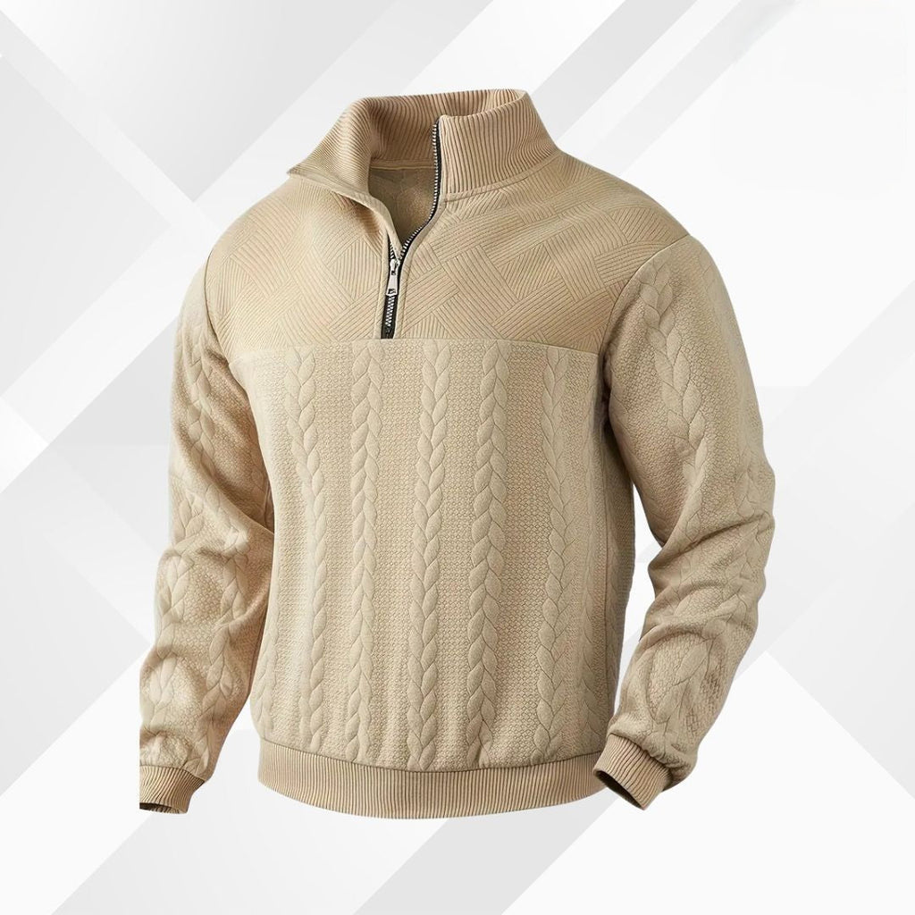 Ethan | Men's Half-Zip Sweater | Cable Knit · PNY