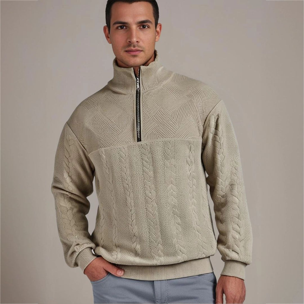 Ethan | Men's Half-Zip Sweater | Cable Knit · PNY
