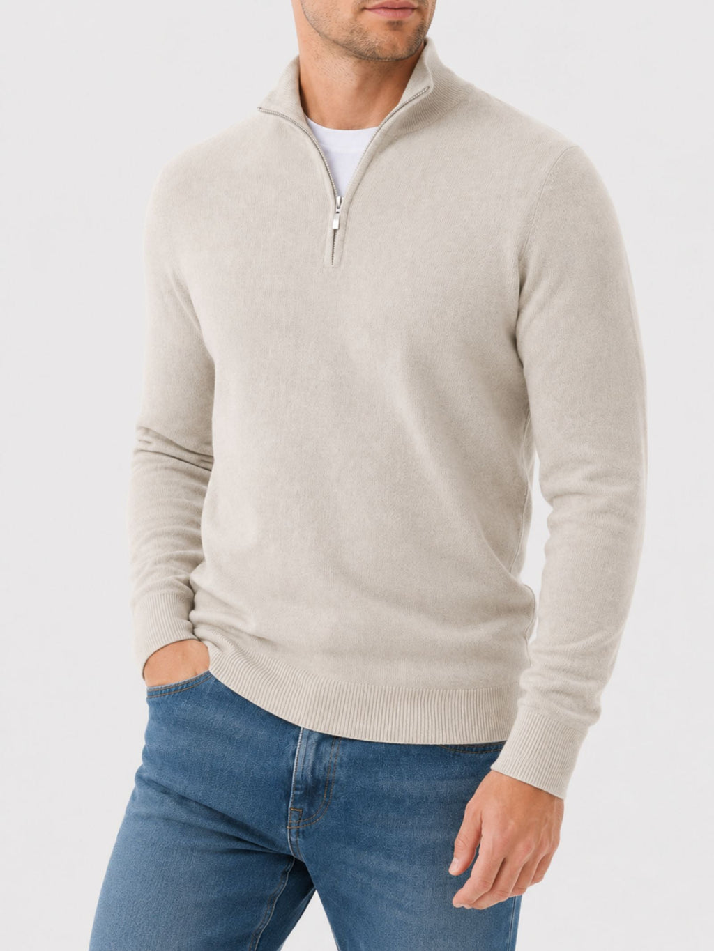 Ethan | Men's Half-Zip Sweater | Merino Wool · PNY