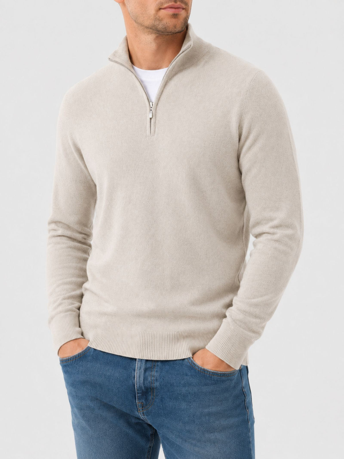 Ethan | Men's Half-Zip Sweater | Merino Wool · PNY
