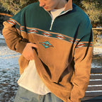 Ethan | Men's Half-Zip Sweatshirt | Aztec Pattern · PNY