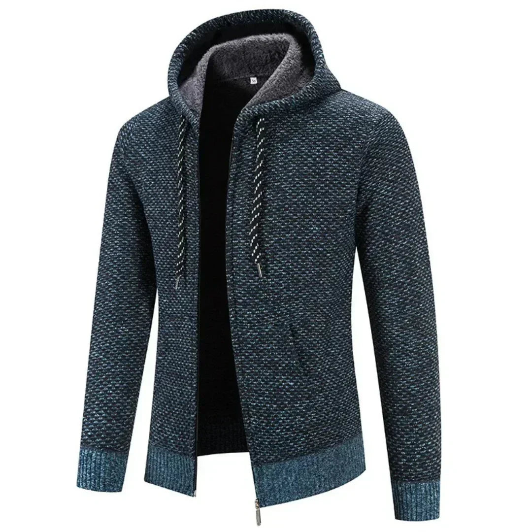 Ethan | Men's Hooded Cardigan | Fleece-Lined · PNY