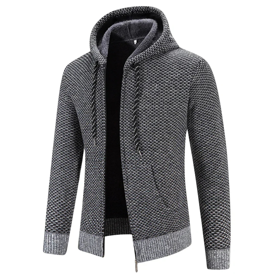 Ethan | Men's Hooded Cardigan | Fleece-Lined · PNY