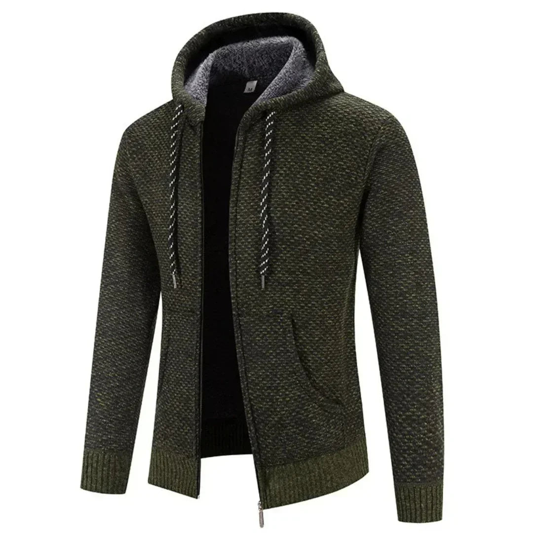 Ethan | Men's Hooded Cardigan | Fleece-Lined · PNY
