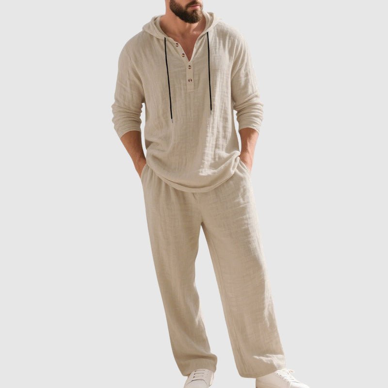 Ethan | Men's Hooded Lounge Set | Breathable Linen · PNY