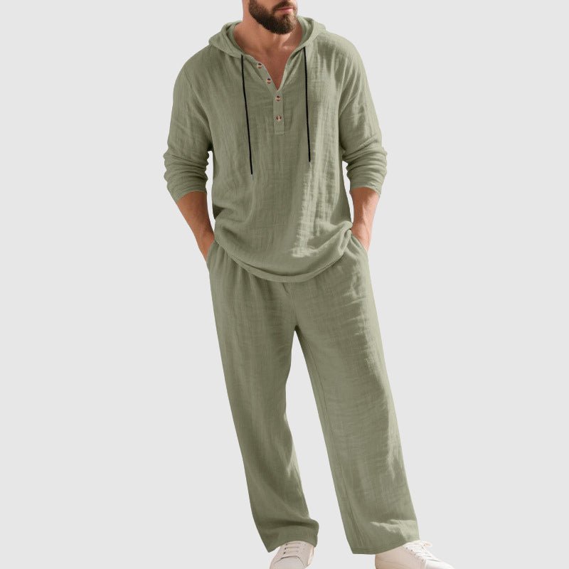 Ethan | Men's Hooded Lounge Set | Breathable Linen · PNY