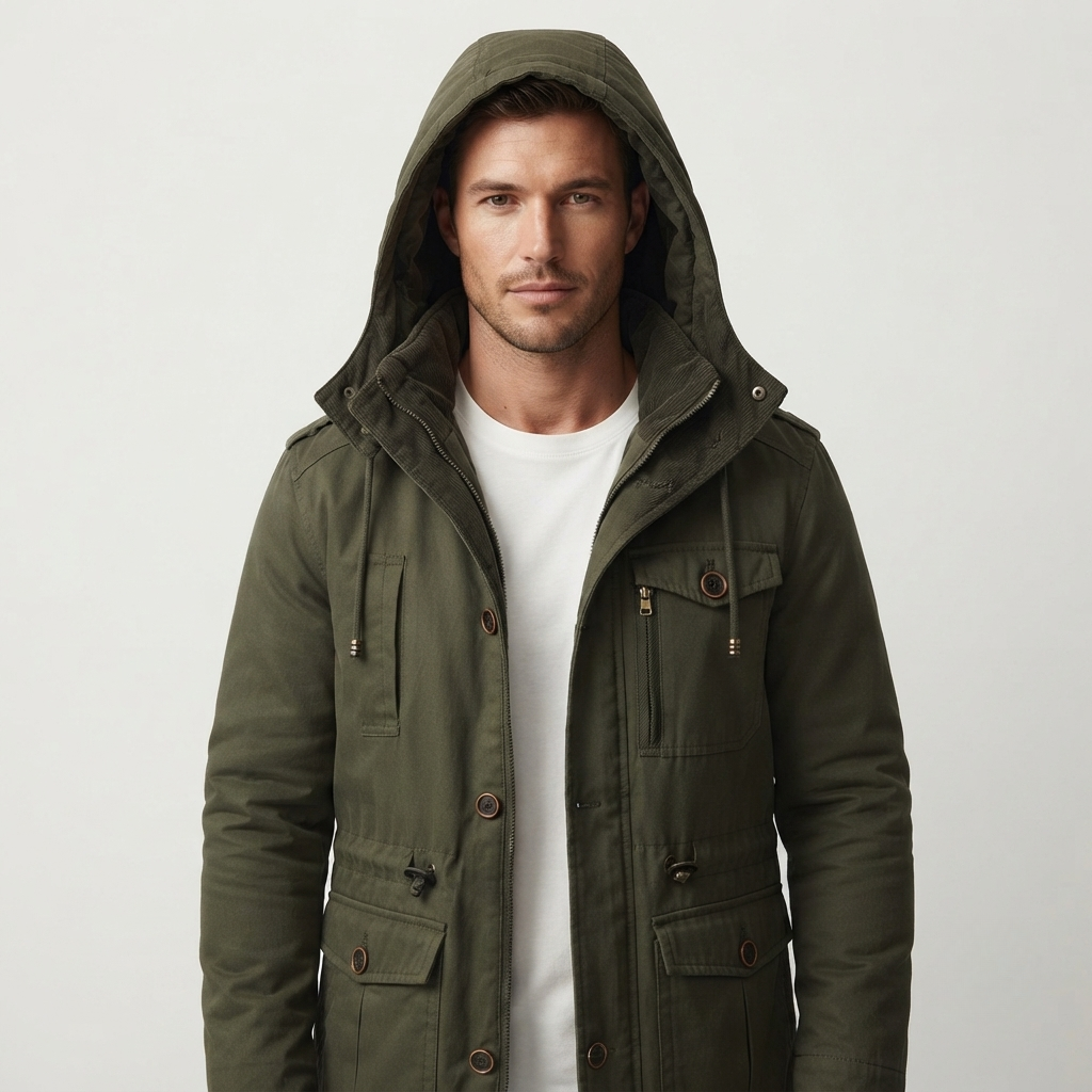 Ethan | Men's Hooded Parka | Drawstring Waist · PNY