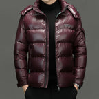 Ethan | Men's Hooded Puffer Jacket | Glossy Finish · PNY