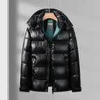 Ethan | Men's Hooded Puffer Jacket | Glossy Finish · PNY