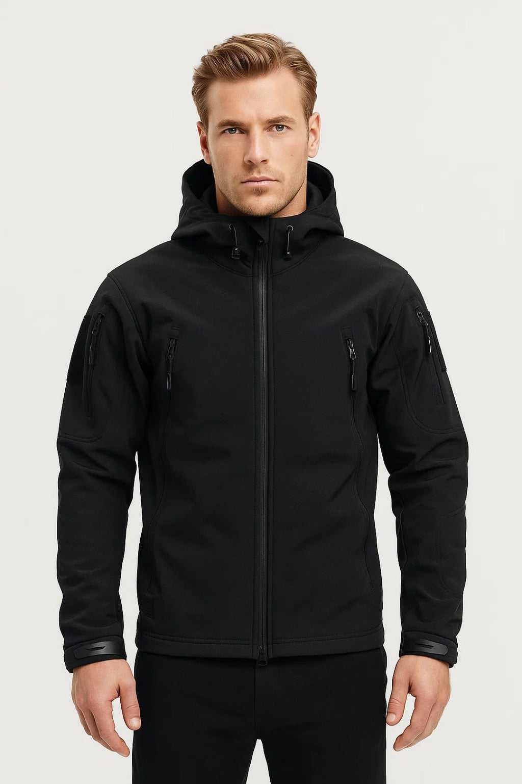 Ethan | Men's Hooded Softshell Jacket | Zip Pockets · PNY