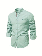 Ethan | Men's Mandarin-Collar Shirt | Button-Front · PNY