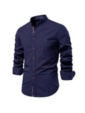 Ethan | Men's Mandarin-Collar Shirt | Button-Front