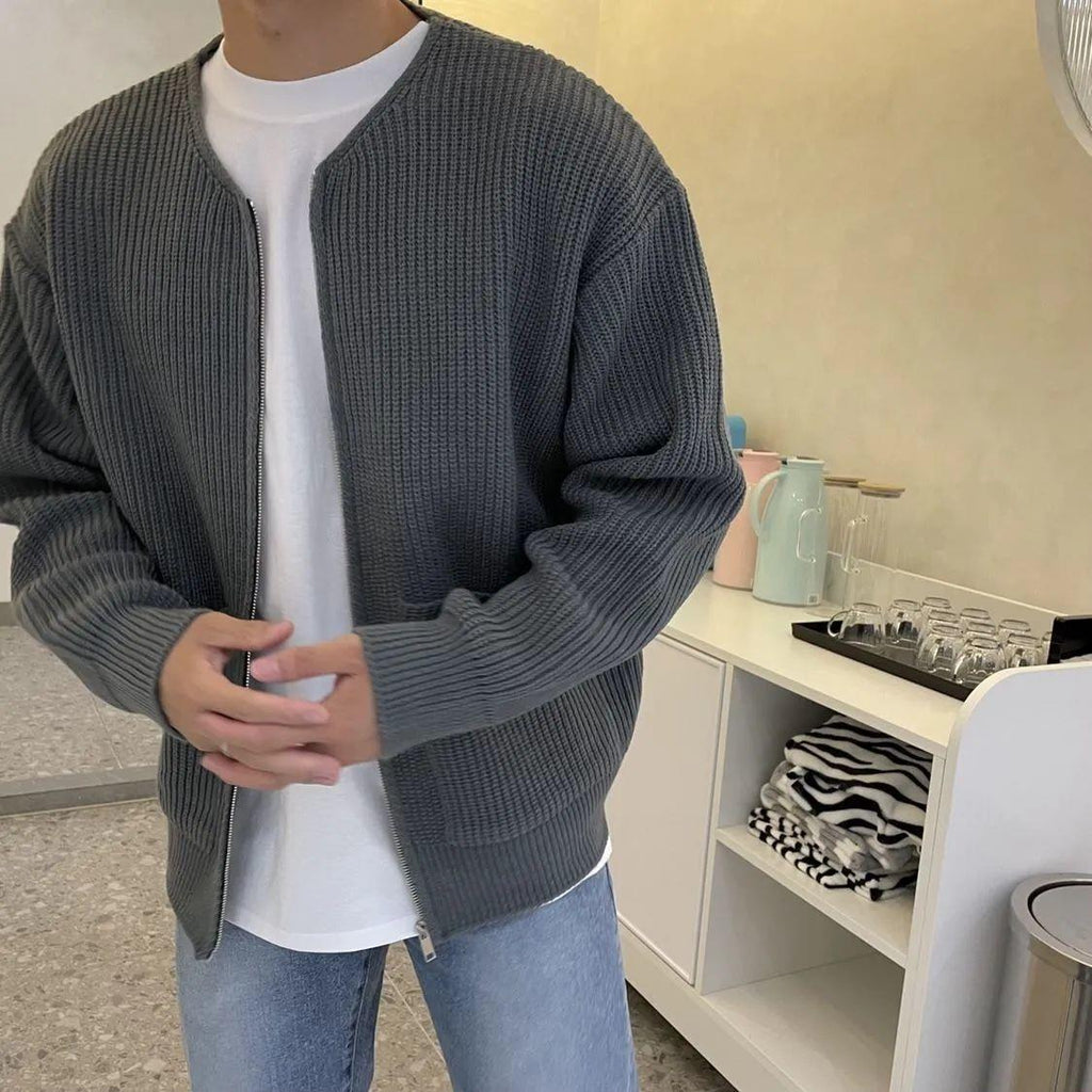 Ethan | Men's Oversized Cardigan | Ribbed Knit · PNY