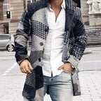 Ethan | Men's Single-Breasted Overcoat | Plaid · PNY