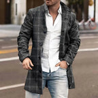 Ethan | Men's Single-Breasted Overcoat | Plaid · PNY