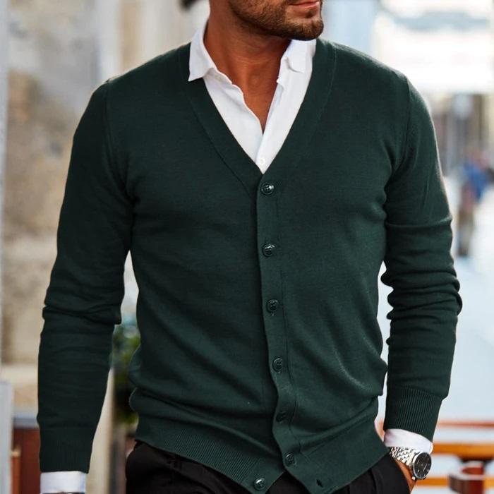 Ethan | Men's V-Neck Cardigan | Button-Up Knit · PNY