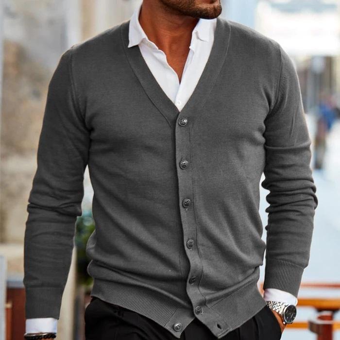 Ethan | Men's V-Neck Cardigan | Button-Up Knit · PNY