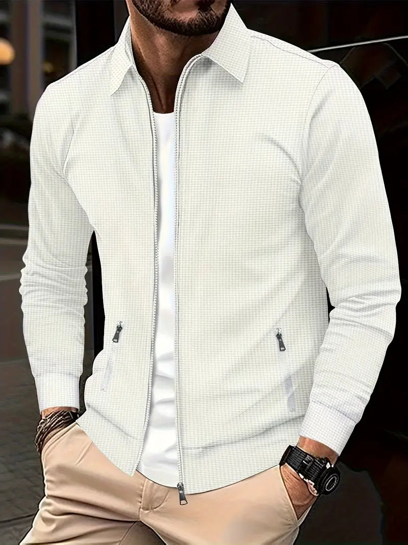 Ethan | Men's Zip-Up Shirt Jacket | Waffle Knit · PNY