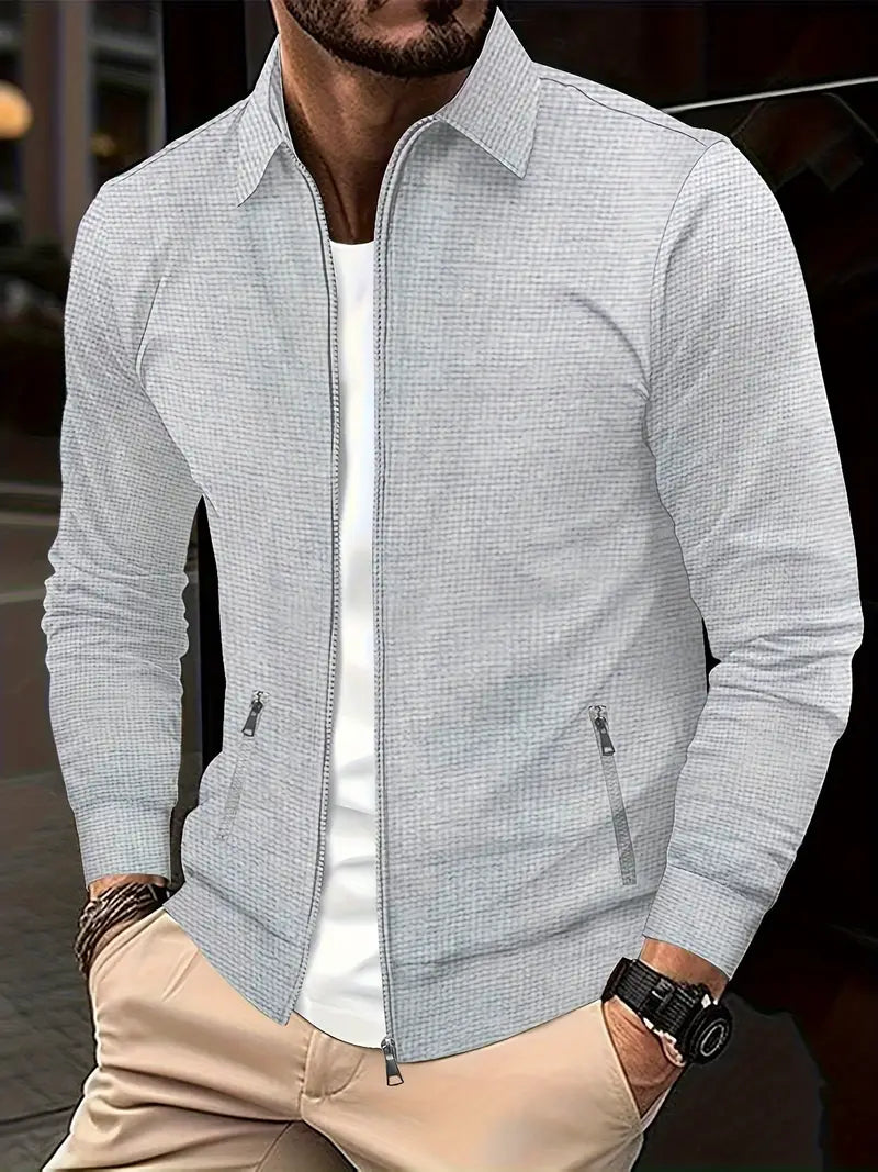 Ethan | Men's Zip-Up Shirt Jacket | Waffle Knit · PNY